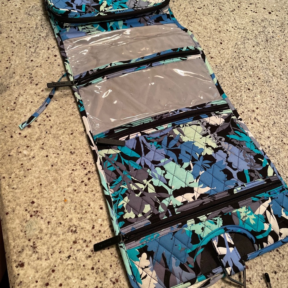 Vera Bradley makeup bag with metal hanger